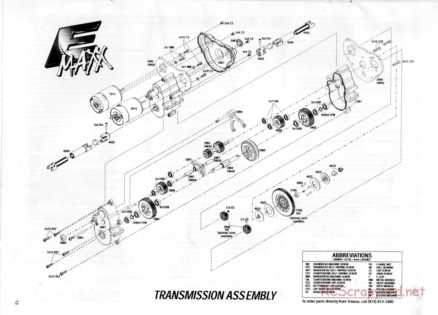 Traxxas - E-Maxx (2000) - Exploded Views - Page 4