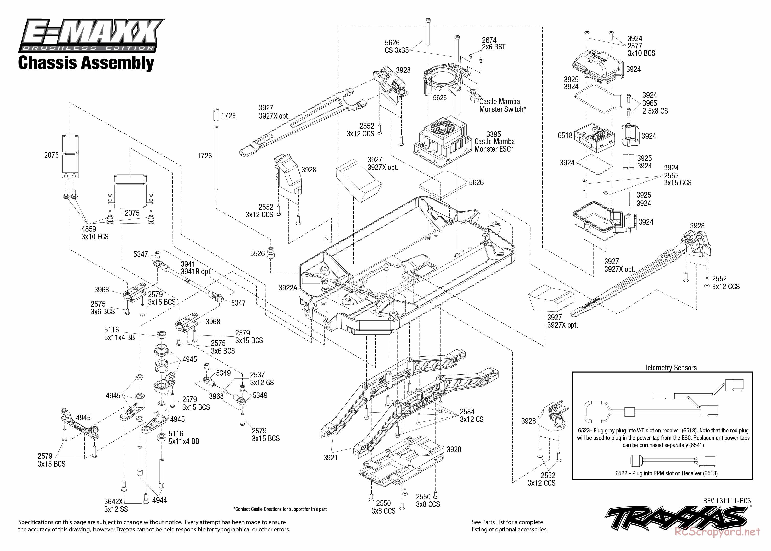 Traxxas - E-Maxx Brushless - Exploded Views - Page 1