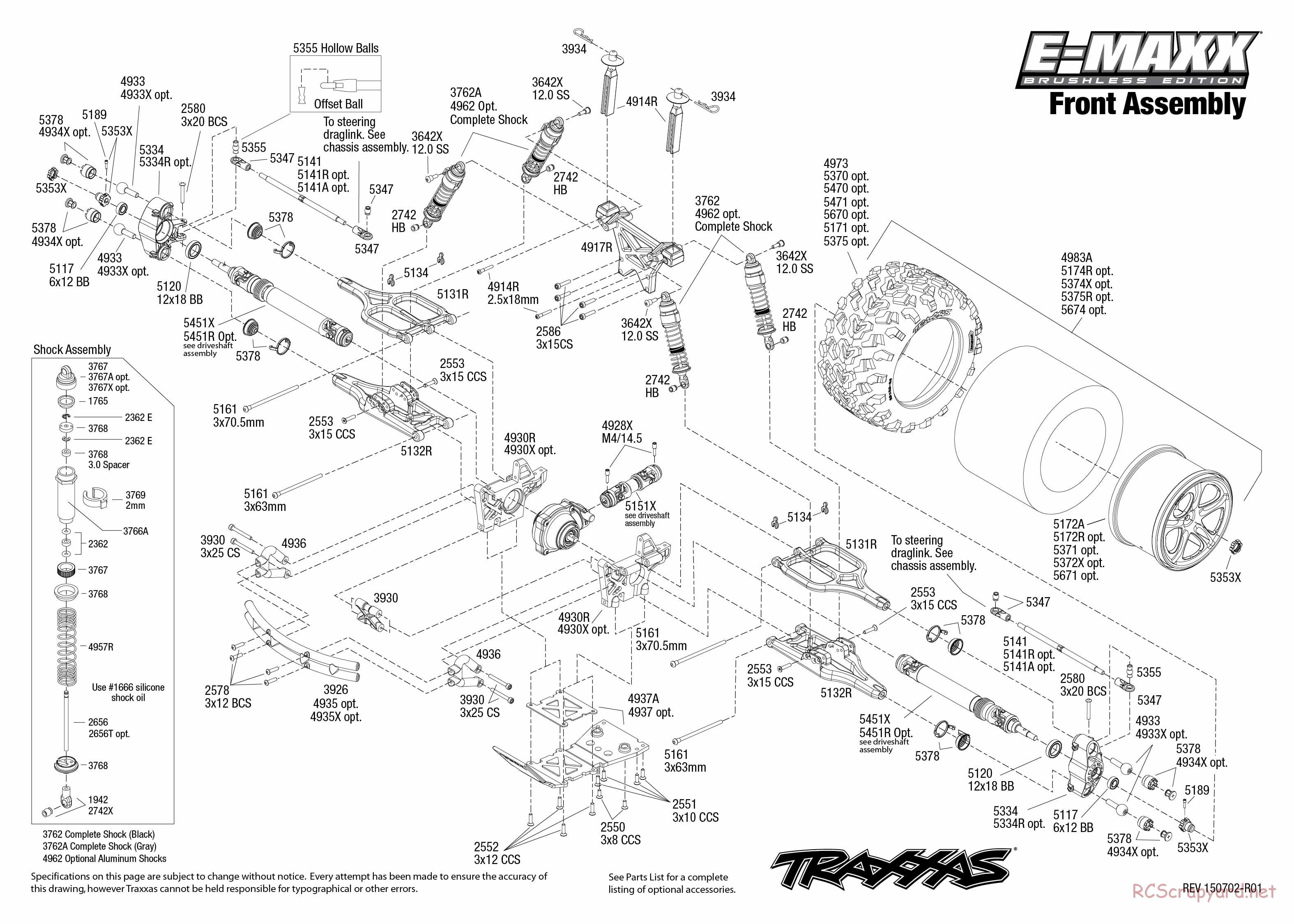 Traxxas - E-Maxx Brushless (2015) - Exploded Views - Page 2