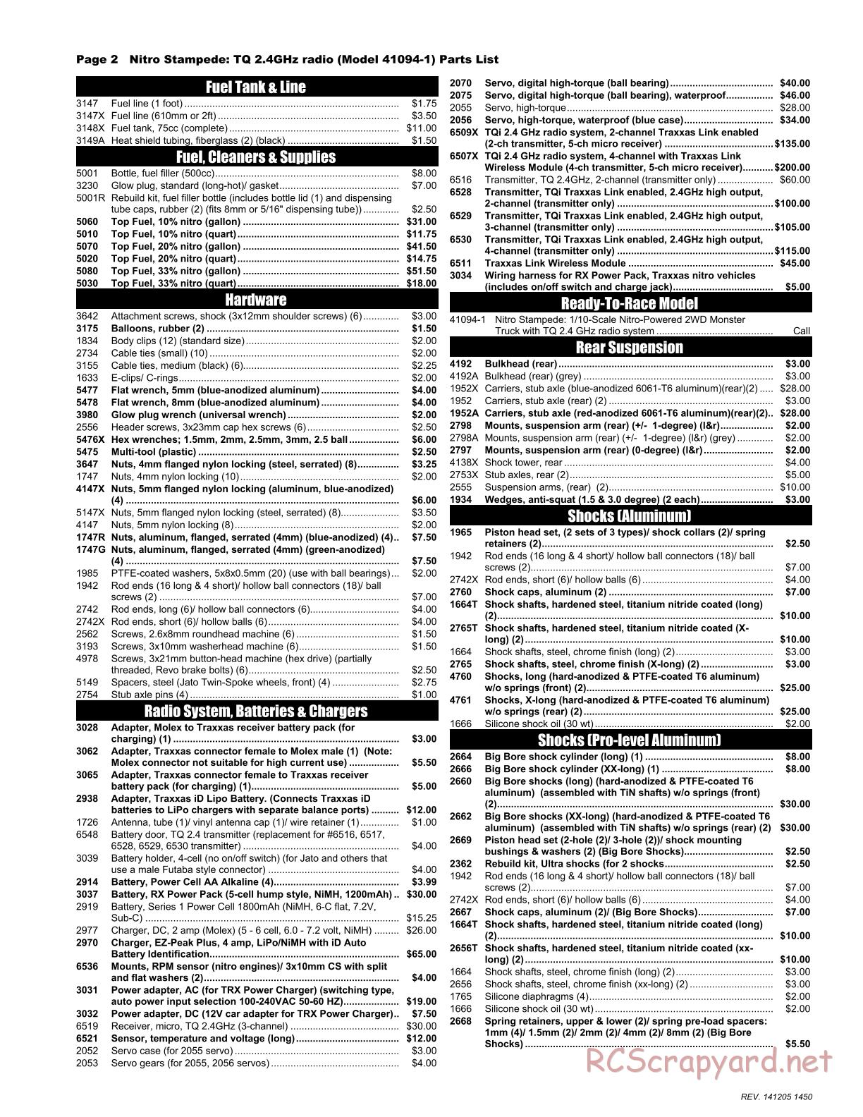 Traxxas - Nitro Stampede (2015) - Parts List - Page 2