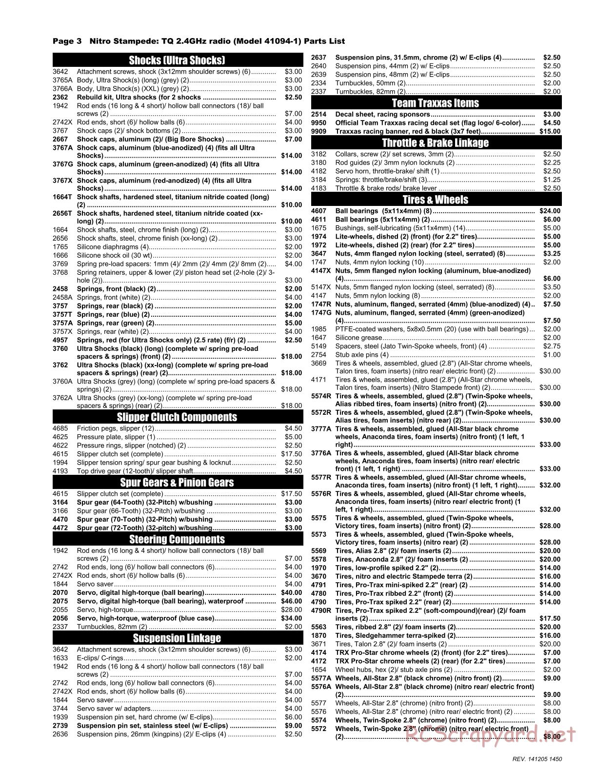 Traxxas - Nitro Stampede (2015) - Parts List - Page 3