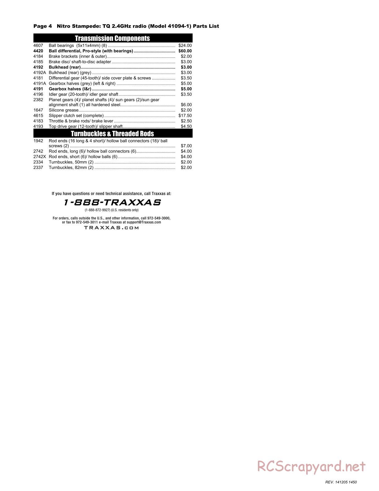 Traxxas - Nitro Stampede (2015) - Parts List - Page 4