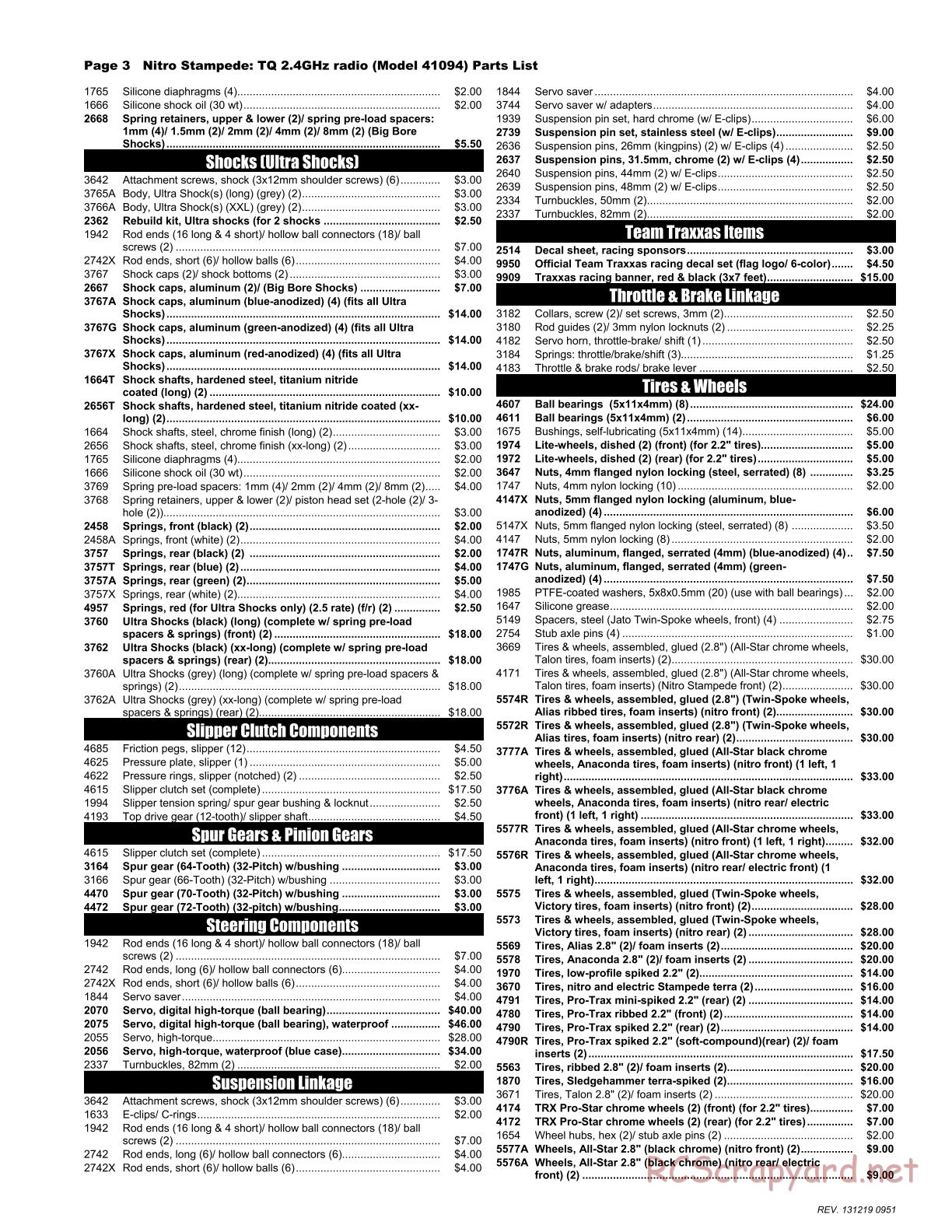 Traxxas - Nitro Stampede (2013) - Parts List - Page 3