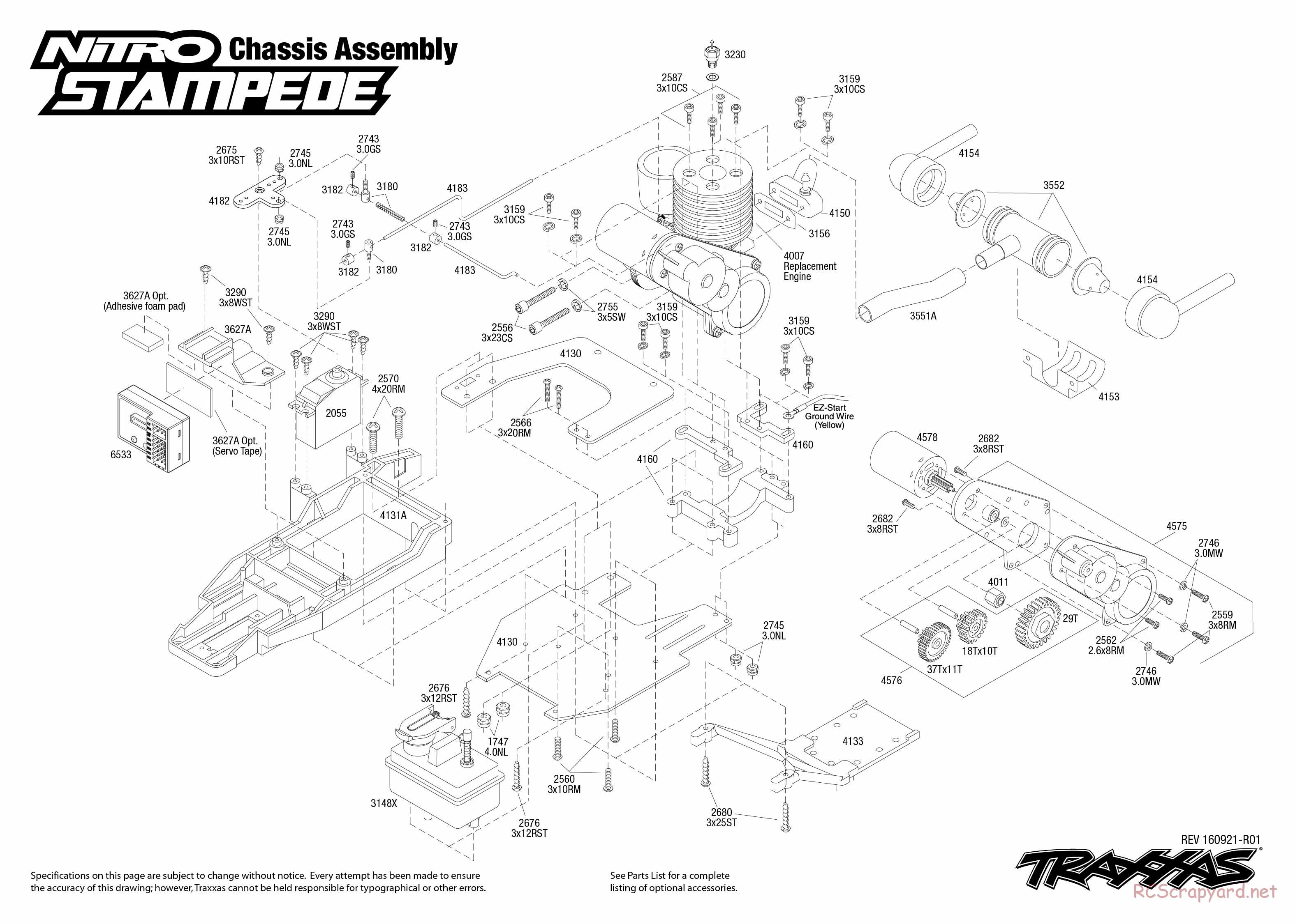 Traxxas - Nitro Stampede TSM - Exploded Views - Page 1