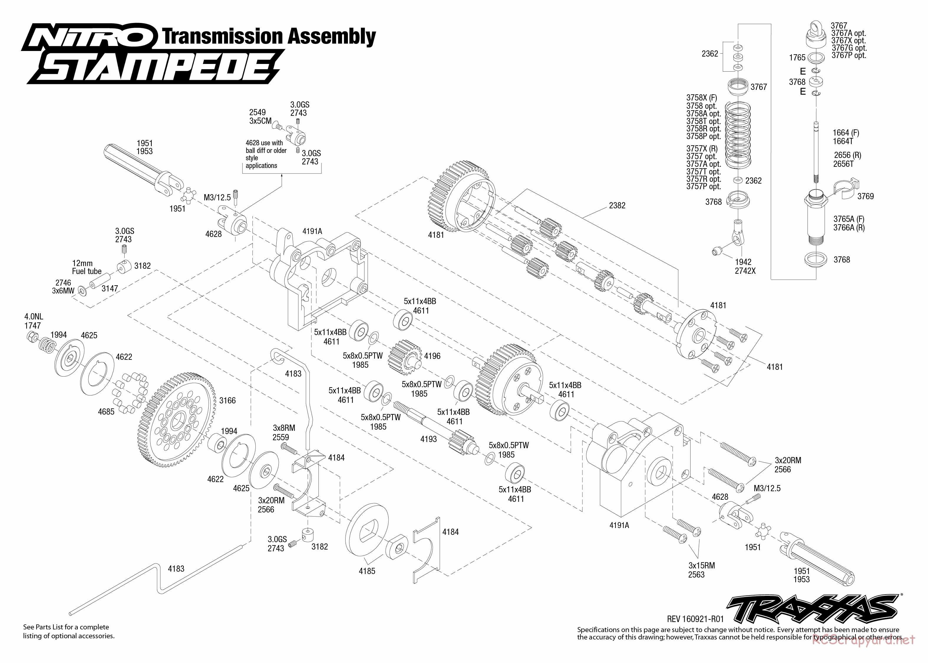 Traxxas - Nitro Stampede TSM - Exploded Views - Page 4