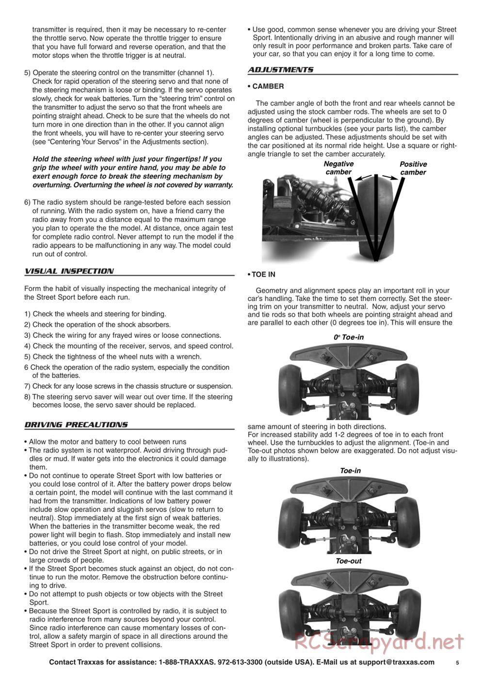 Traxxas - Street Sport - Manual - Page 5