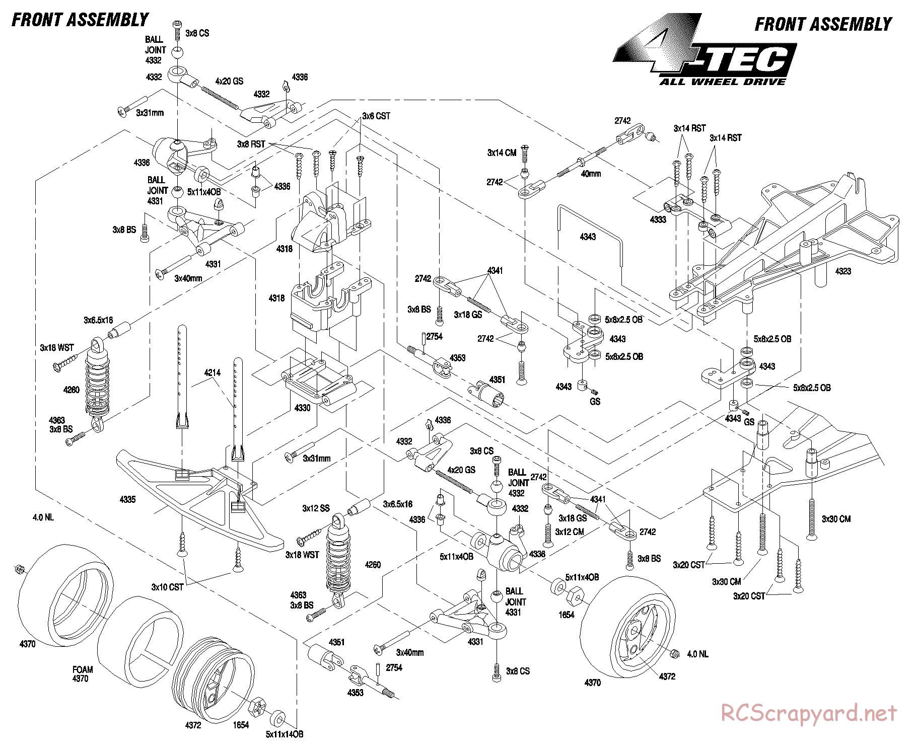 Traxxas - 4-Tec (1998) - Exploded Views - Page 1