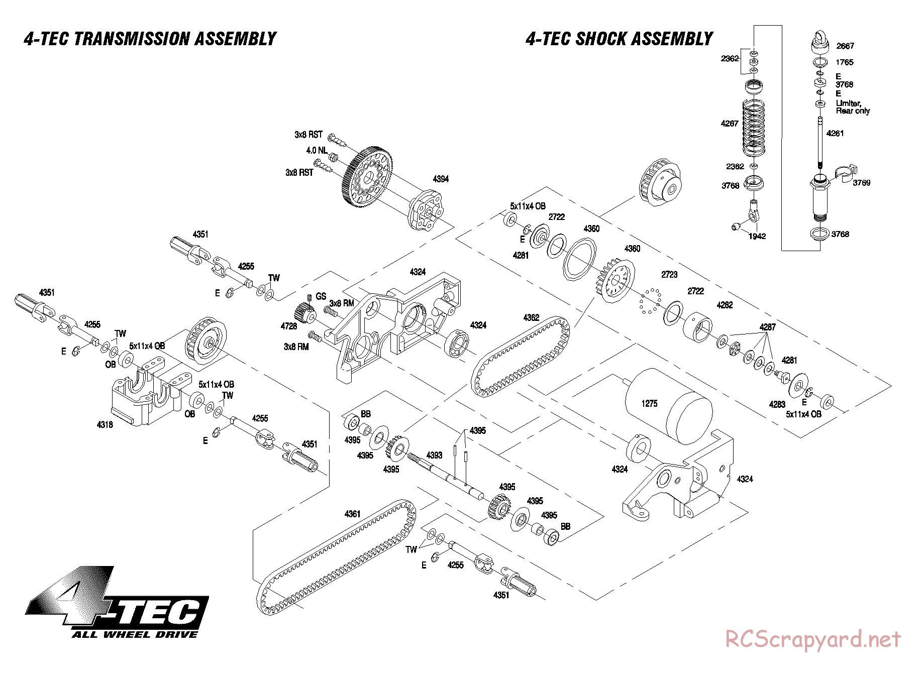 Traxxas - 4-Tec (1998) - Exploded Views - Page 3