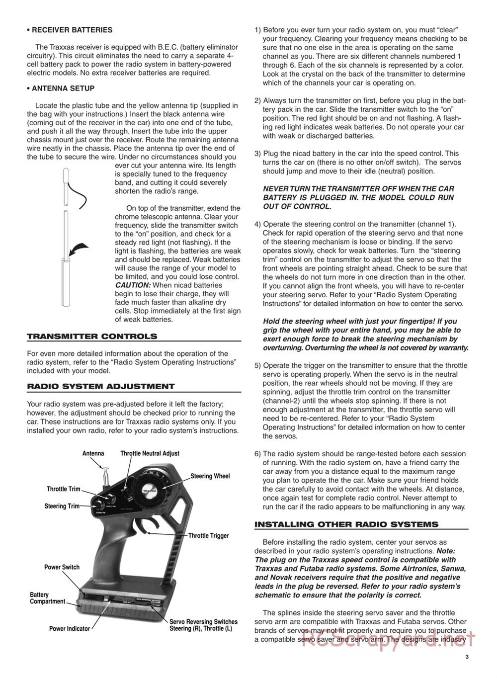 Traxxas - 4-Tec - Manual - Page 3