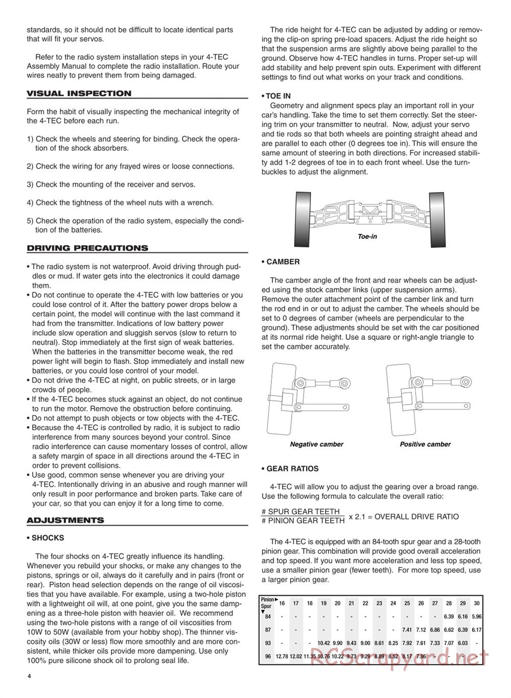 Traxxas - 4-Tec - Manual - Page 4