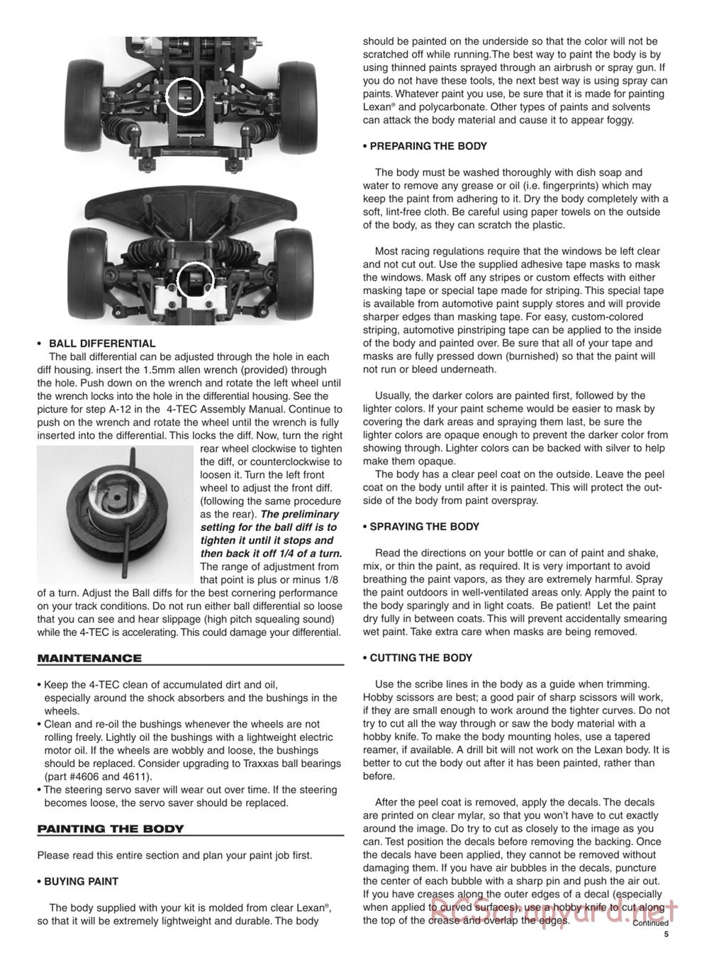 Traxxas - 4-Tec - Manual - Page 5