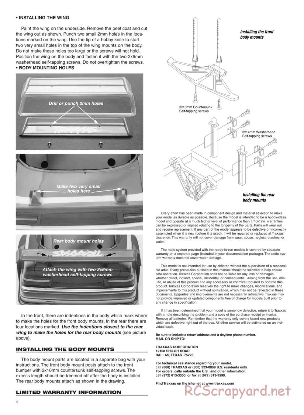 Traxxas - 4-Tec - Manual - Page 6