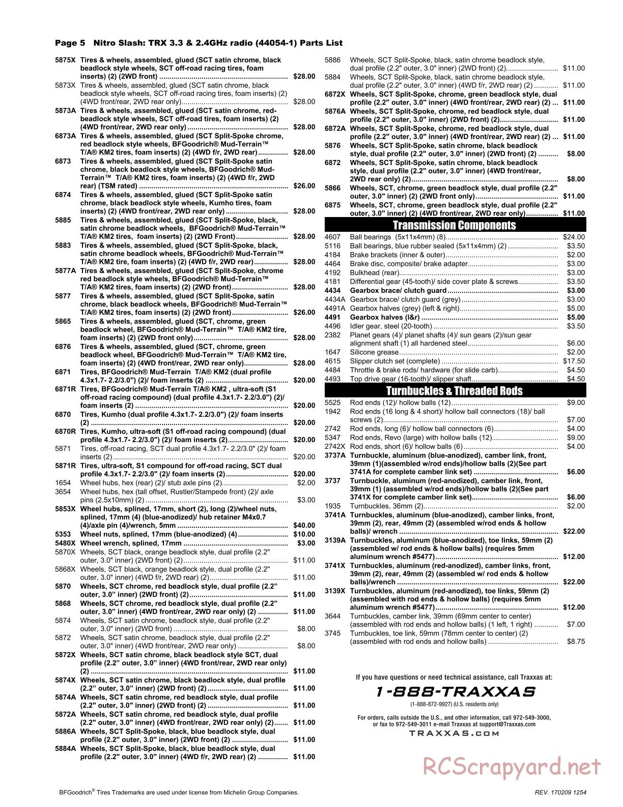 Traxxas - Nitro Slash (2014) - Parts List - Page 5