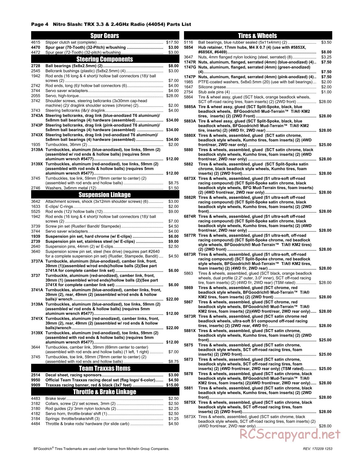 Traxxas - Nitro Slash (2012) - Parts List - Page 4