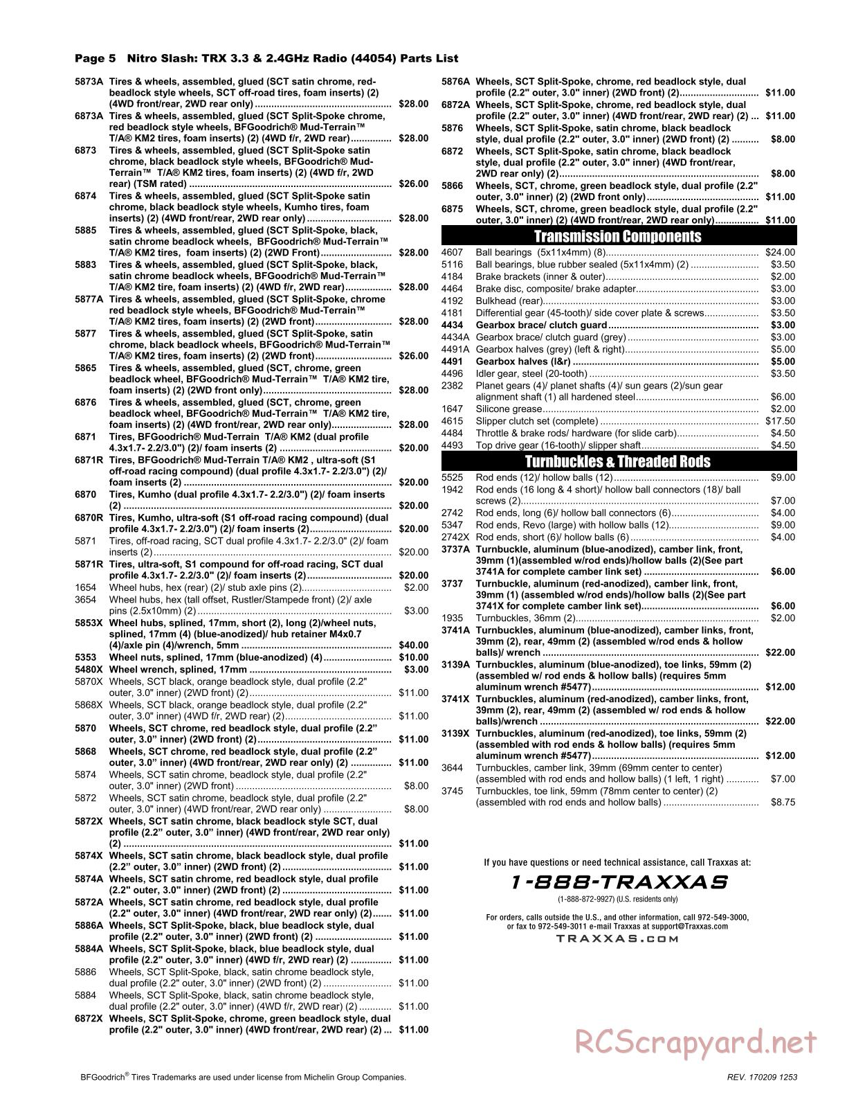 Traxxas - Nitro Slash (2012) - Parts List - Page 5
