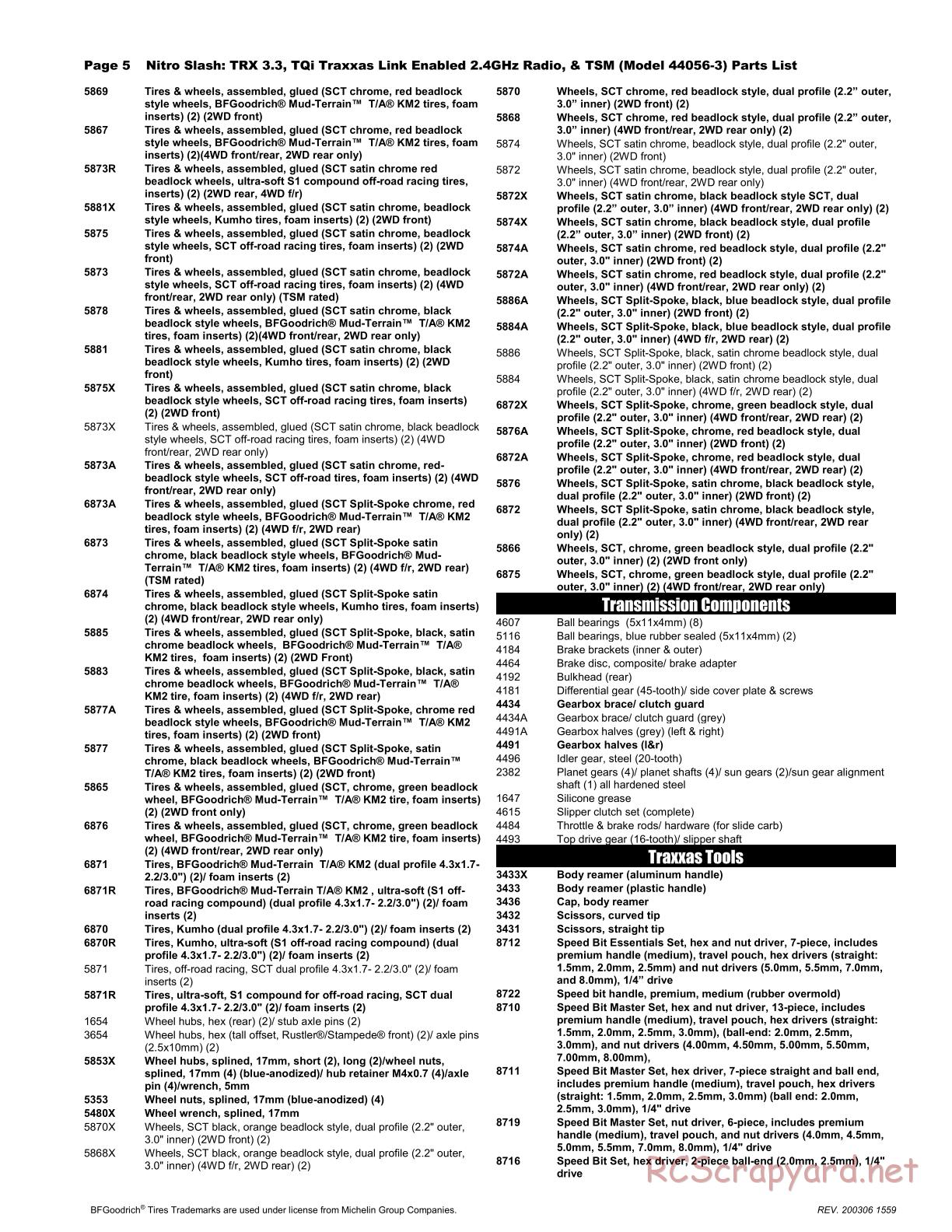 Traxxas - Nitro Slash TSM (2015) - Parts List - Page 5