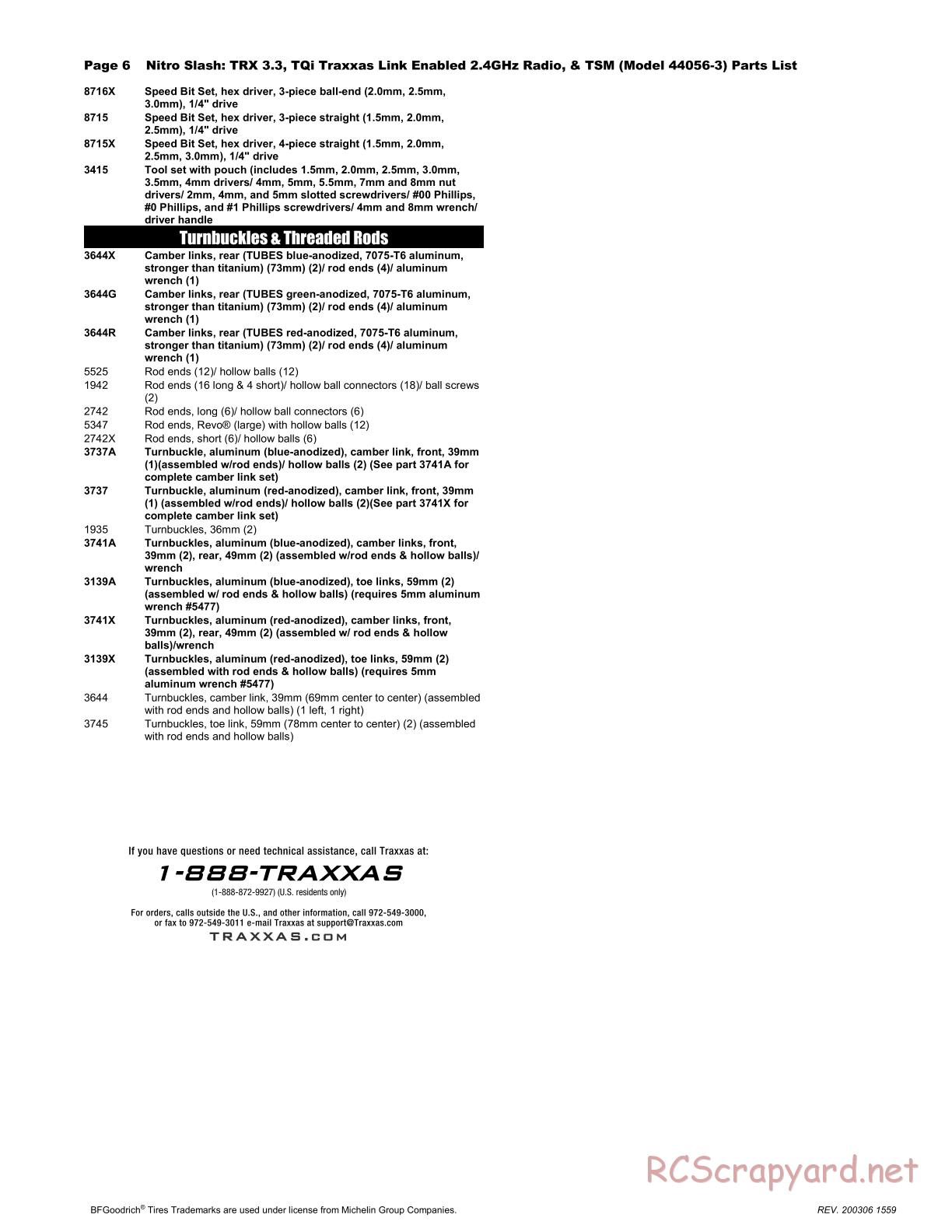 Traxxas - Nitro Slash TSM (2015) - Parts List - Page 6