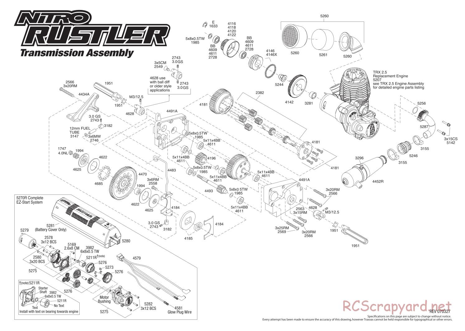 Traxxas - Nitro Rustler (2012) - Exploded Views - Page 4