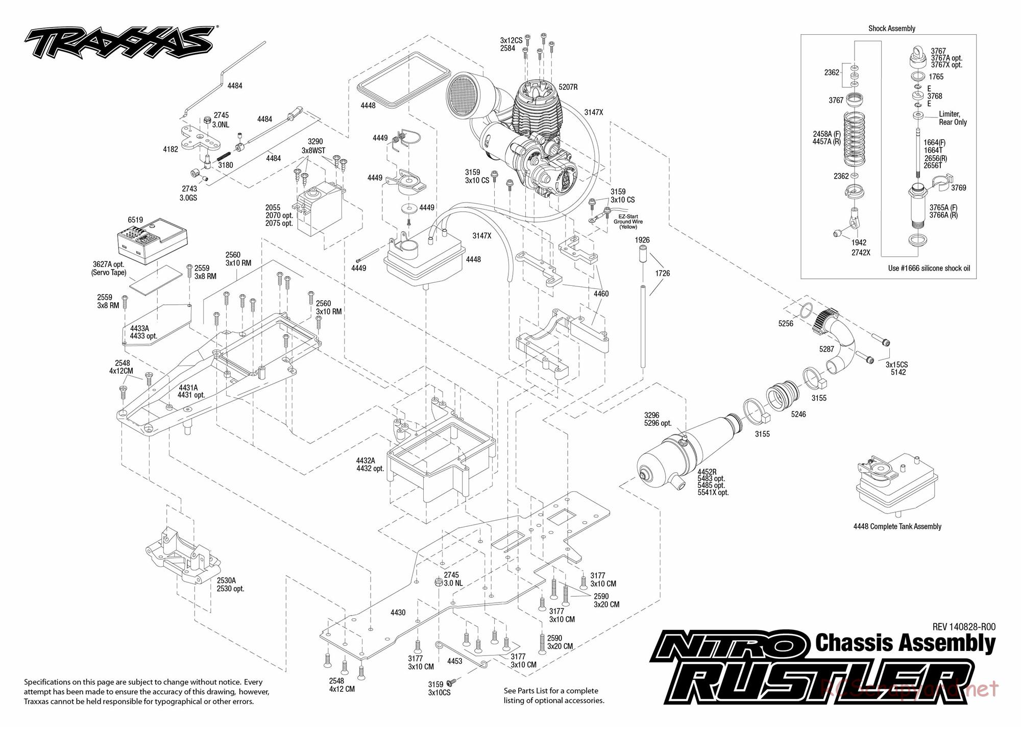 Traxxas - Nitro Rustler (2015) - Exploded Views - Page 1