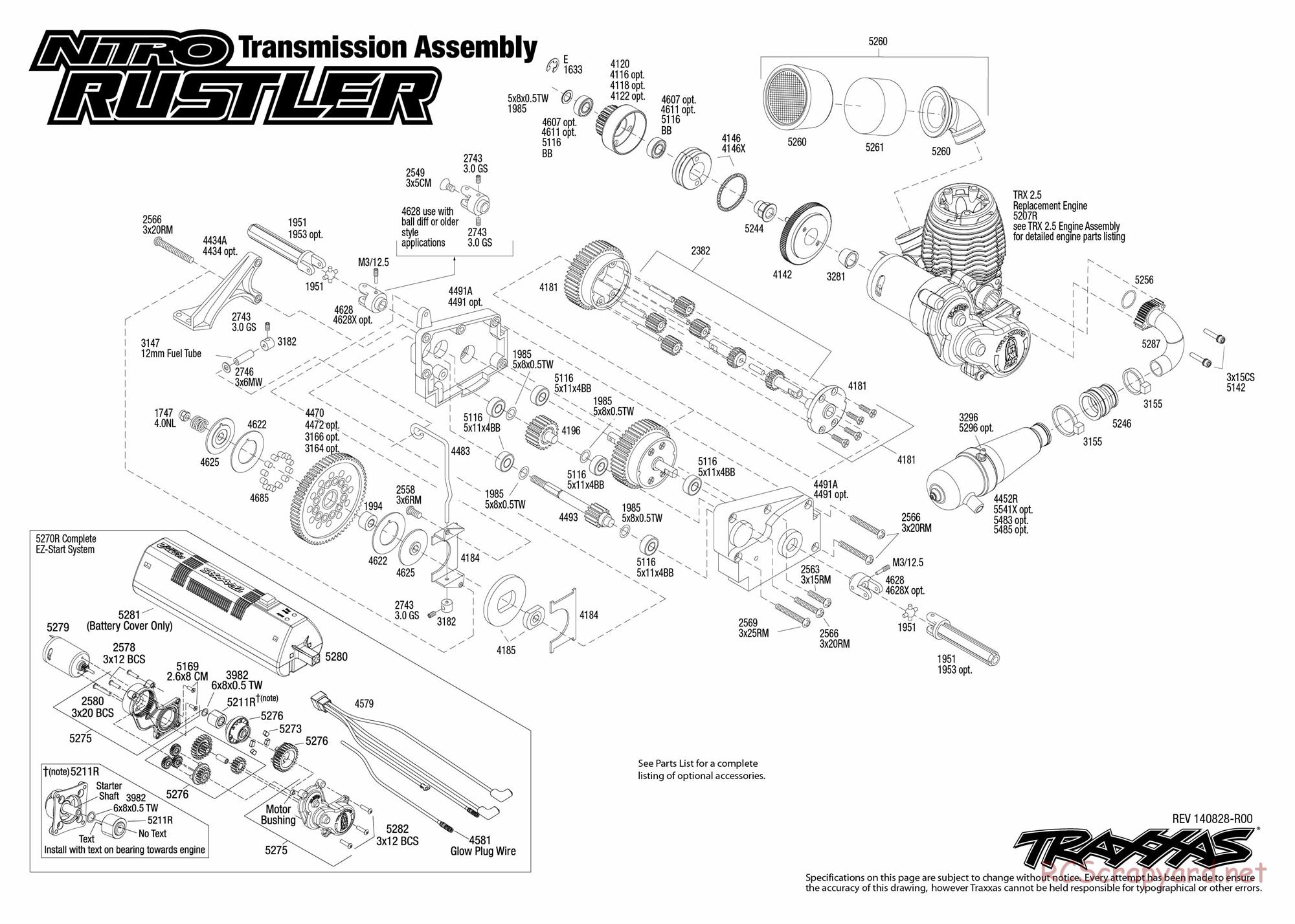 Traxxas - Nitro Rustler (2015) - Exploded Views - Page 4