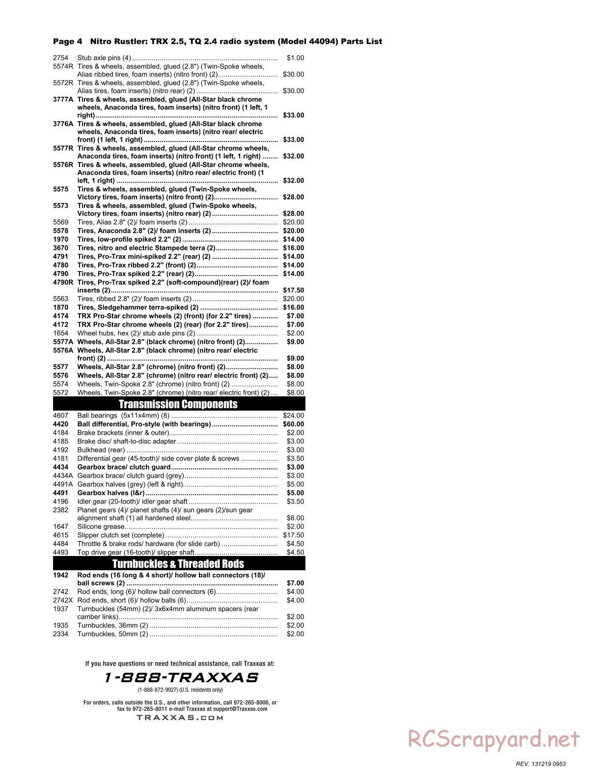 Traxxas - Nitro Rustler (2013) - Parts List - Page 4