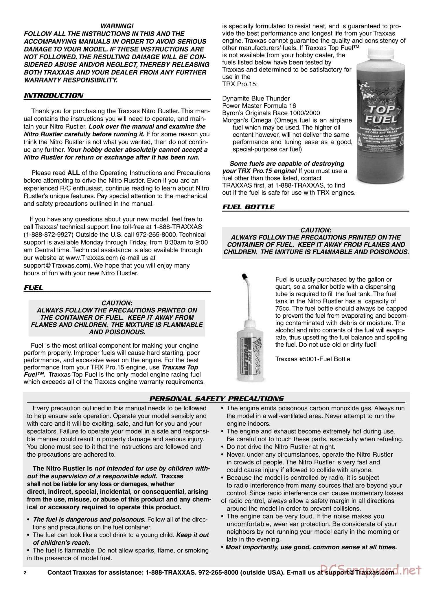 Traxxas - Nitro Rustler - Manual - Page 2