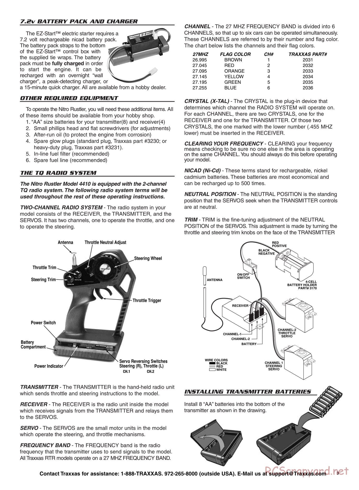 Traxxas - Nitro Rustler - Manual - Page 3