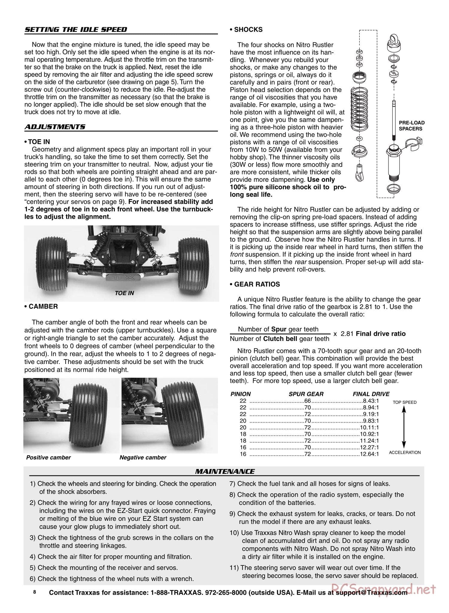 Traxxas - Nitro Rustler - Manual - Page 8