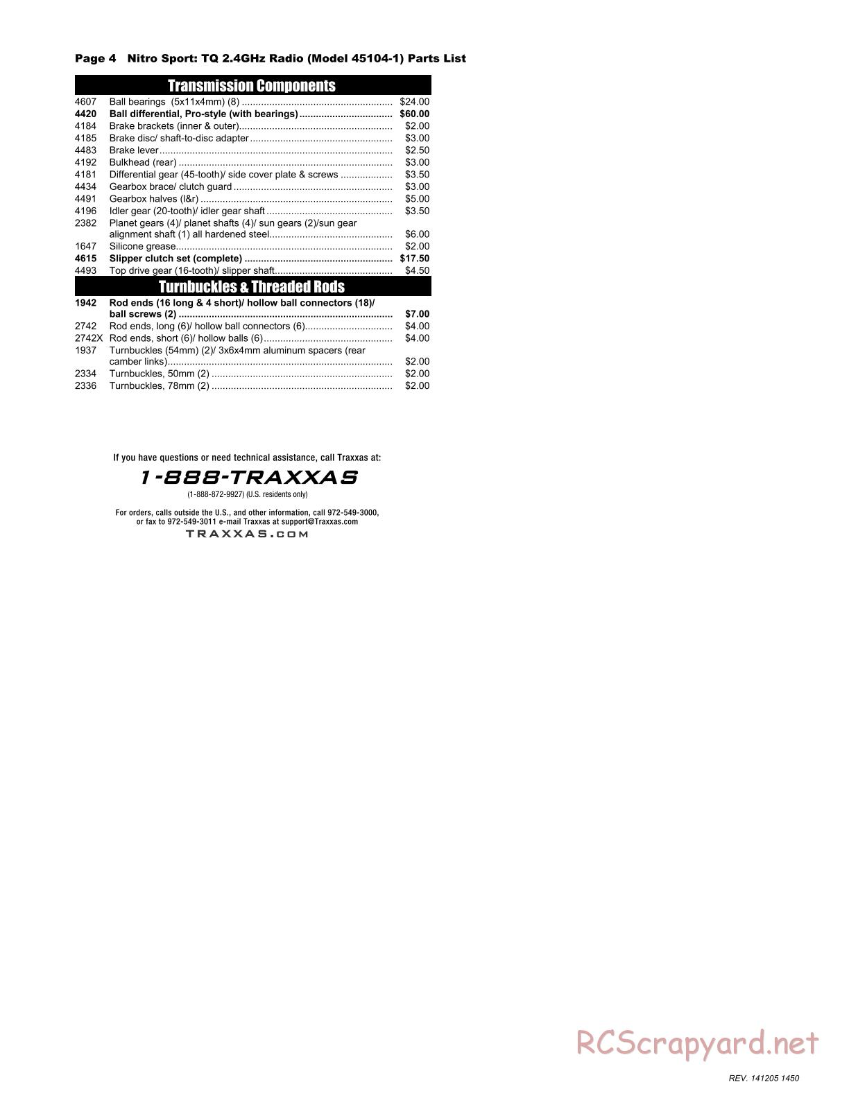 Traxxas - Nitro Sport (2015) - Parts List - Page 4