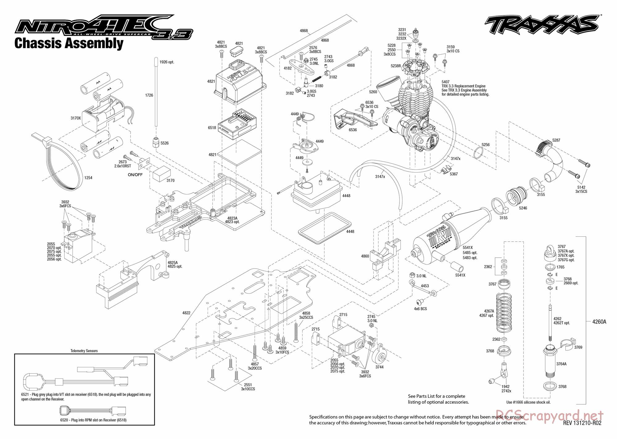Traxxas - Nitro 4-Tec 3.3 (2010) - Exploded Views - Page 1