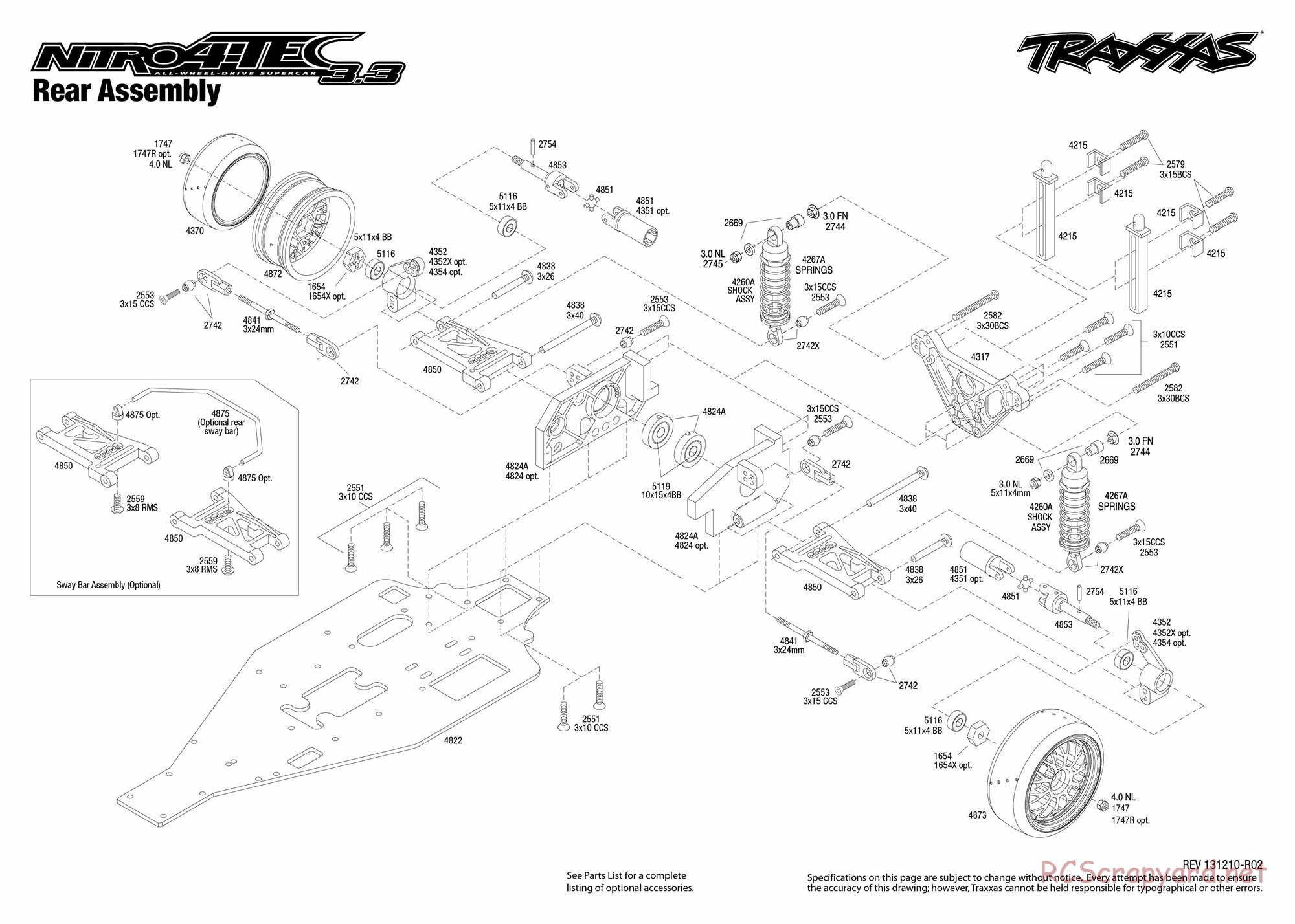 Traxxas - Nitro 4-Tec 3.3 (2010) - Exploded Views - Page 3