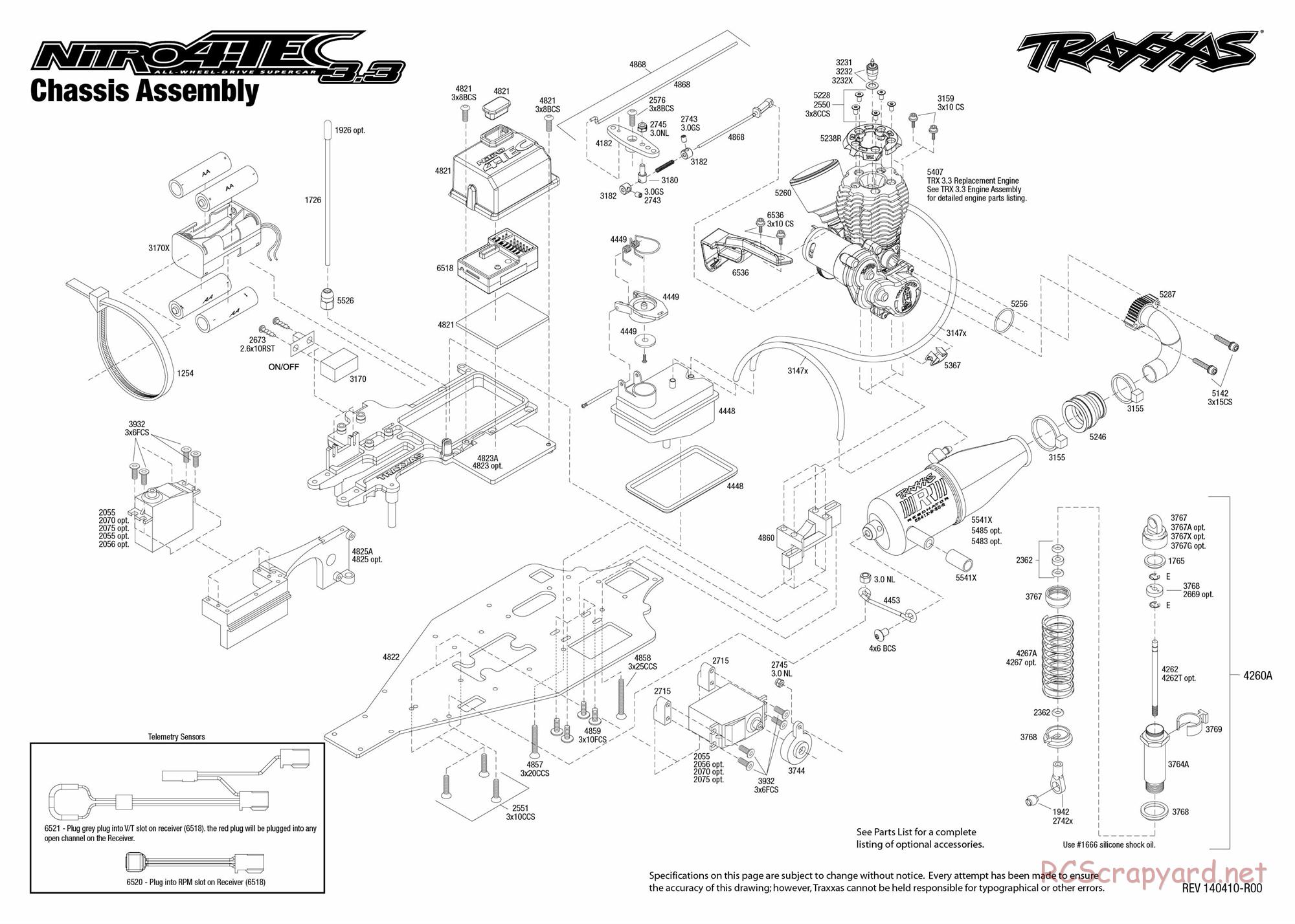 Traxxas - Nitro 4-Tec 3.3 (2014) - Exploded Views - Page 1