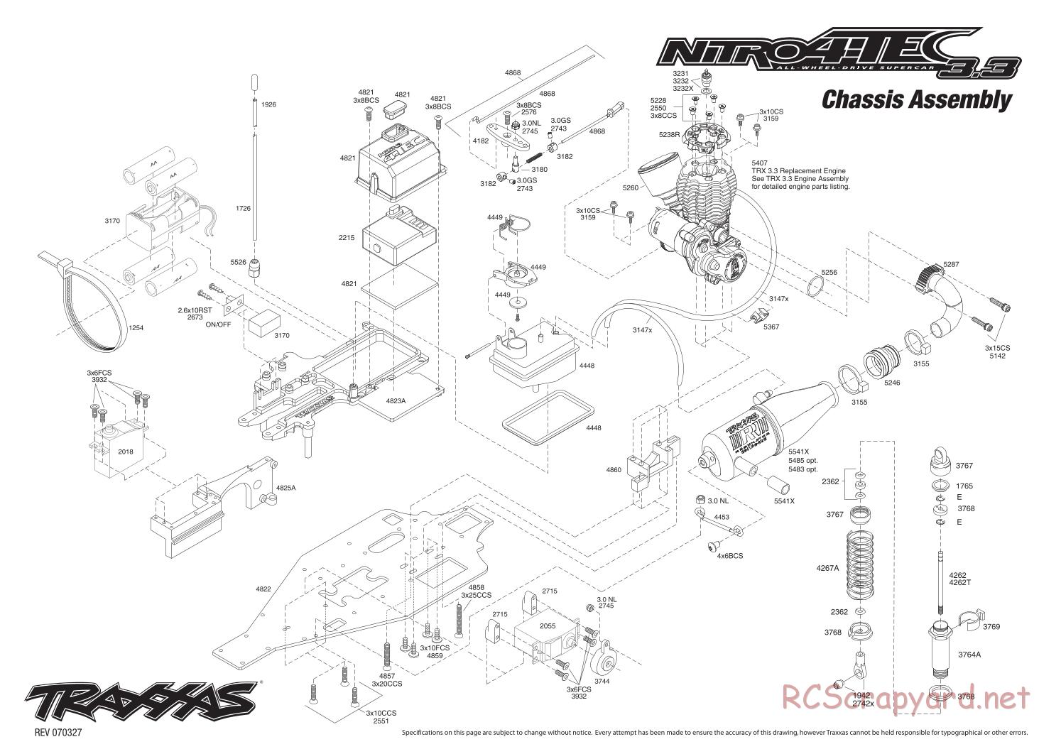 Traxxas - Nitro 4-Tec 3.3 (2006) - Exploded Views - Page 1