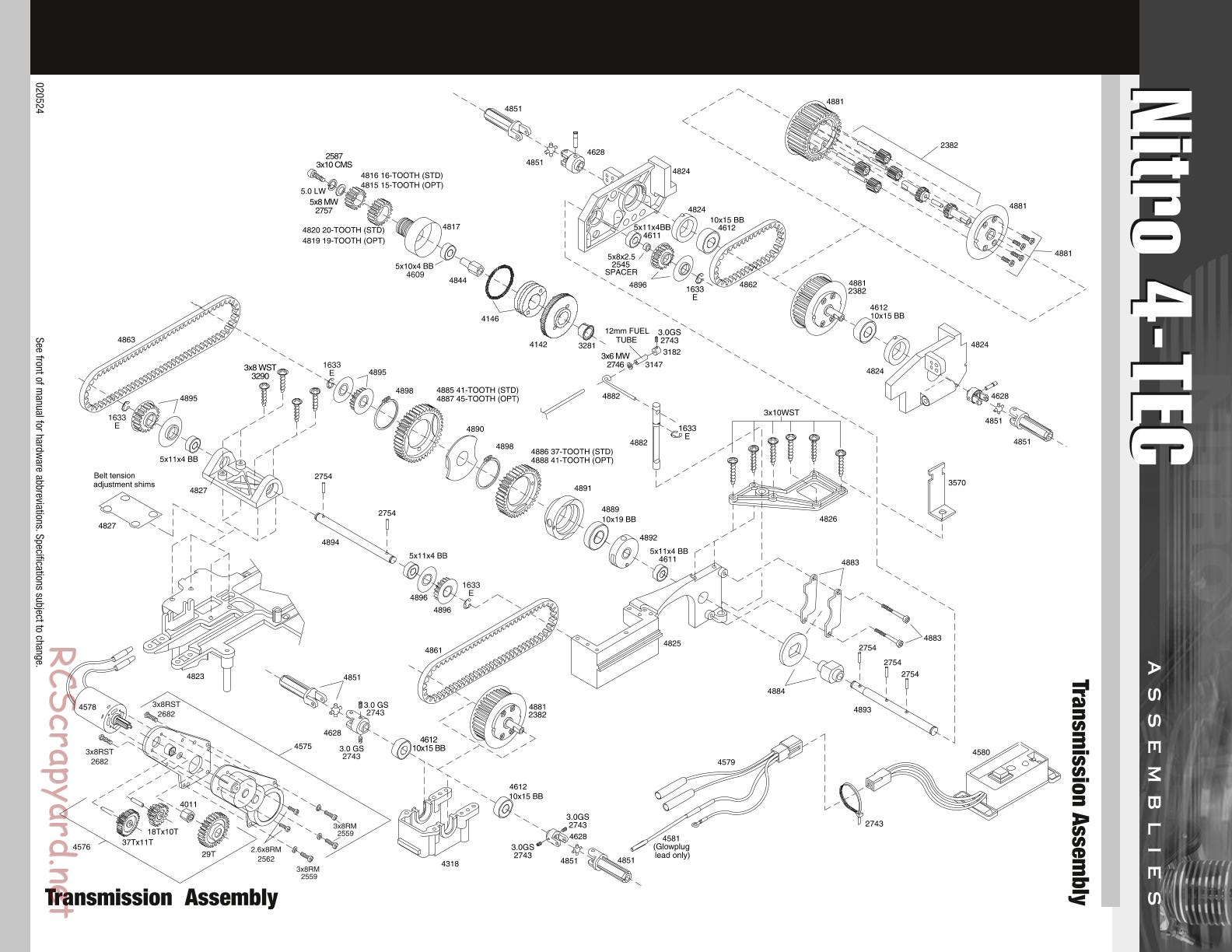 Traxxas - Nitro 4-Tec (1998) - Exploded Views - Page 4