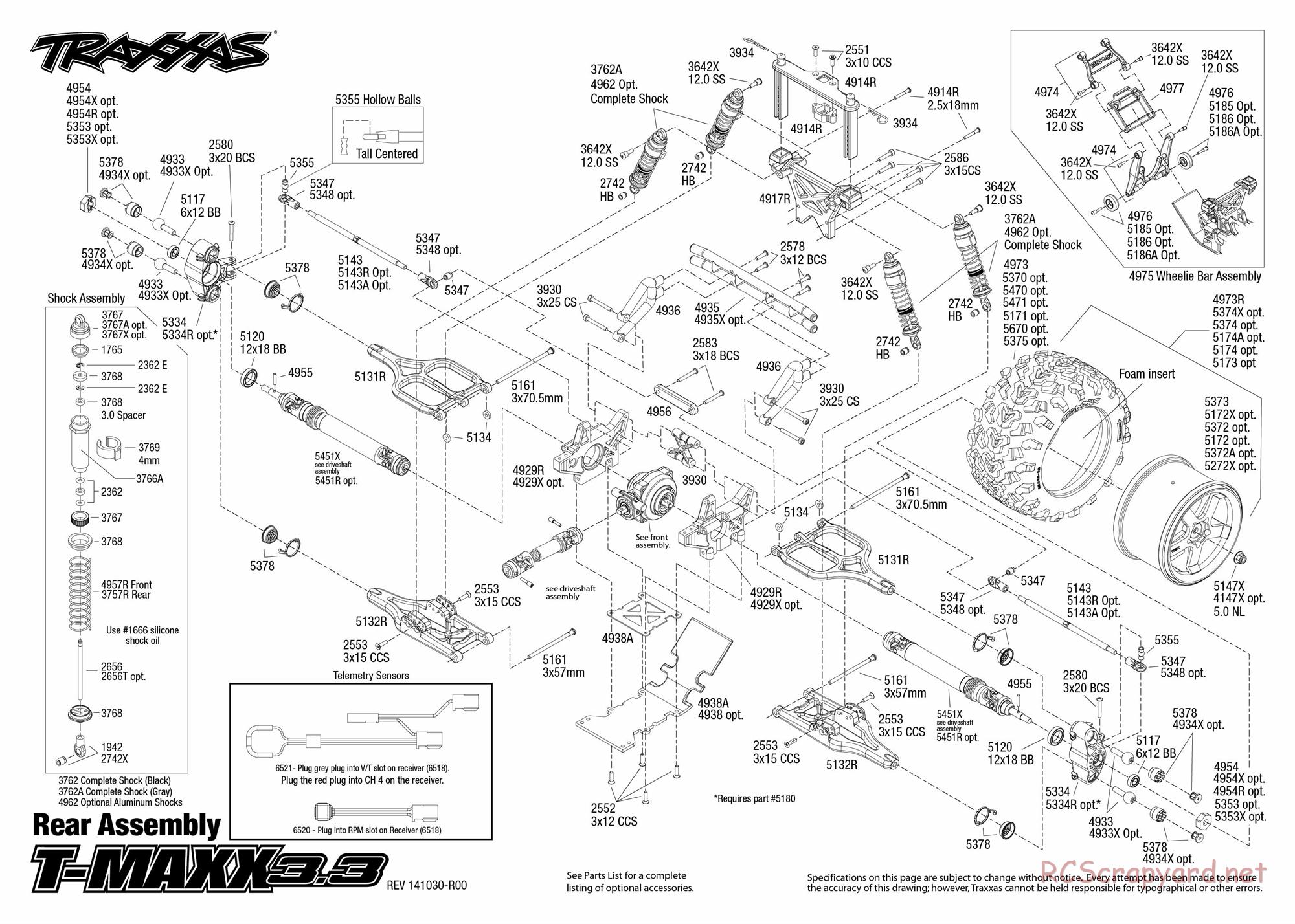 Traxxas - T-Maxx 3.3 (2015) - Exploded Views - Page 4