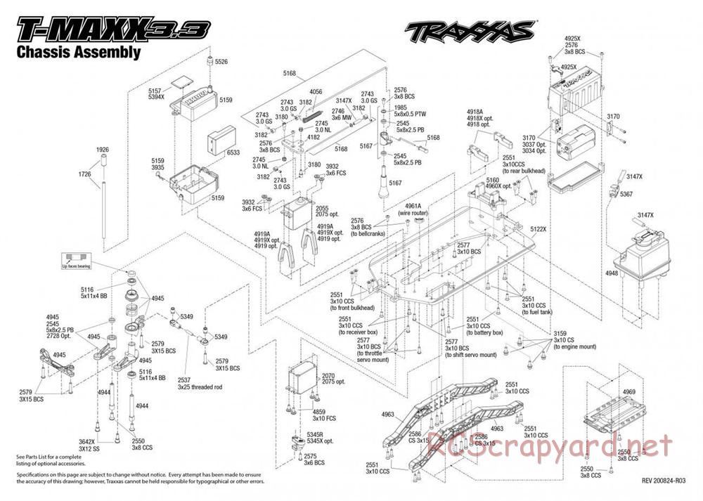 Traxxas - T-Maxx 3.3 TSM - Exploded Views - Page 1
