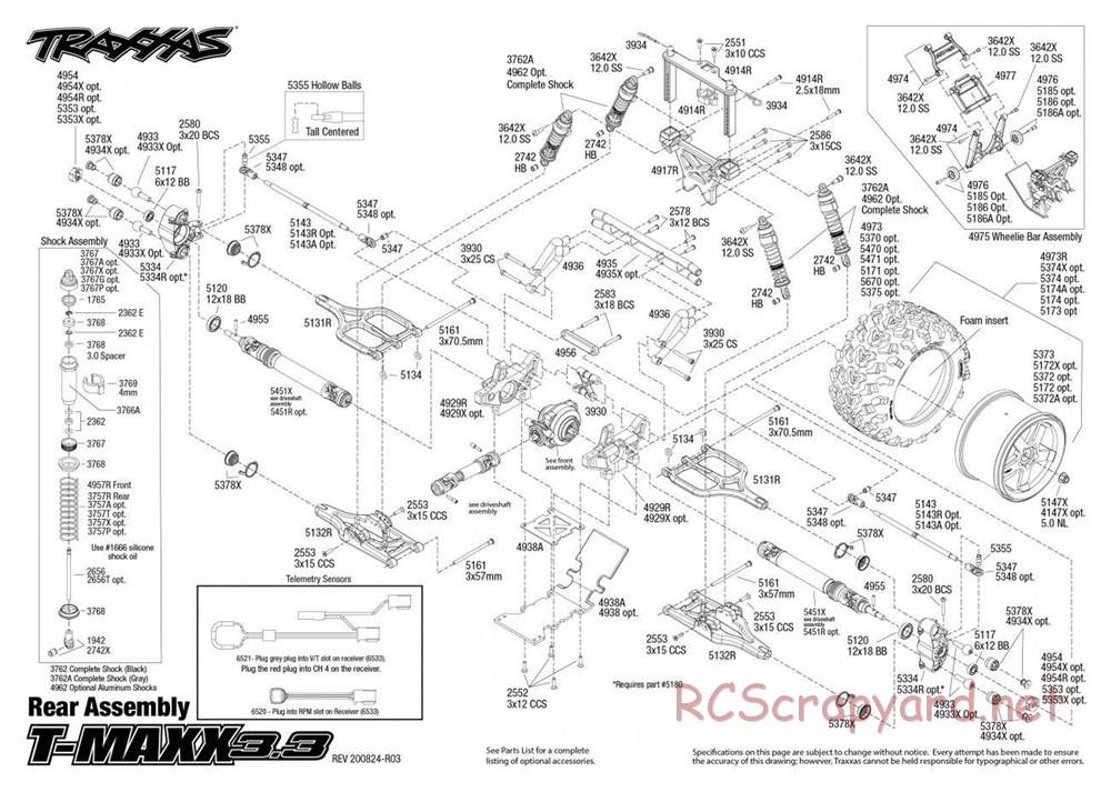 Traxxas - T-Maxx 3.3 TSM - Exploded Views - Page 3