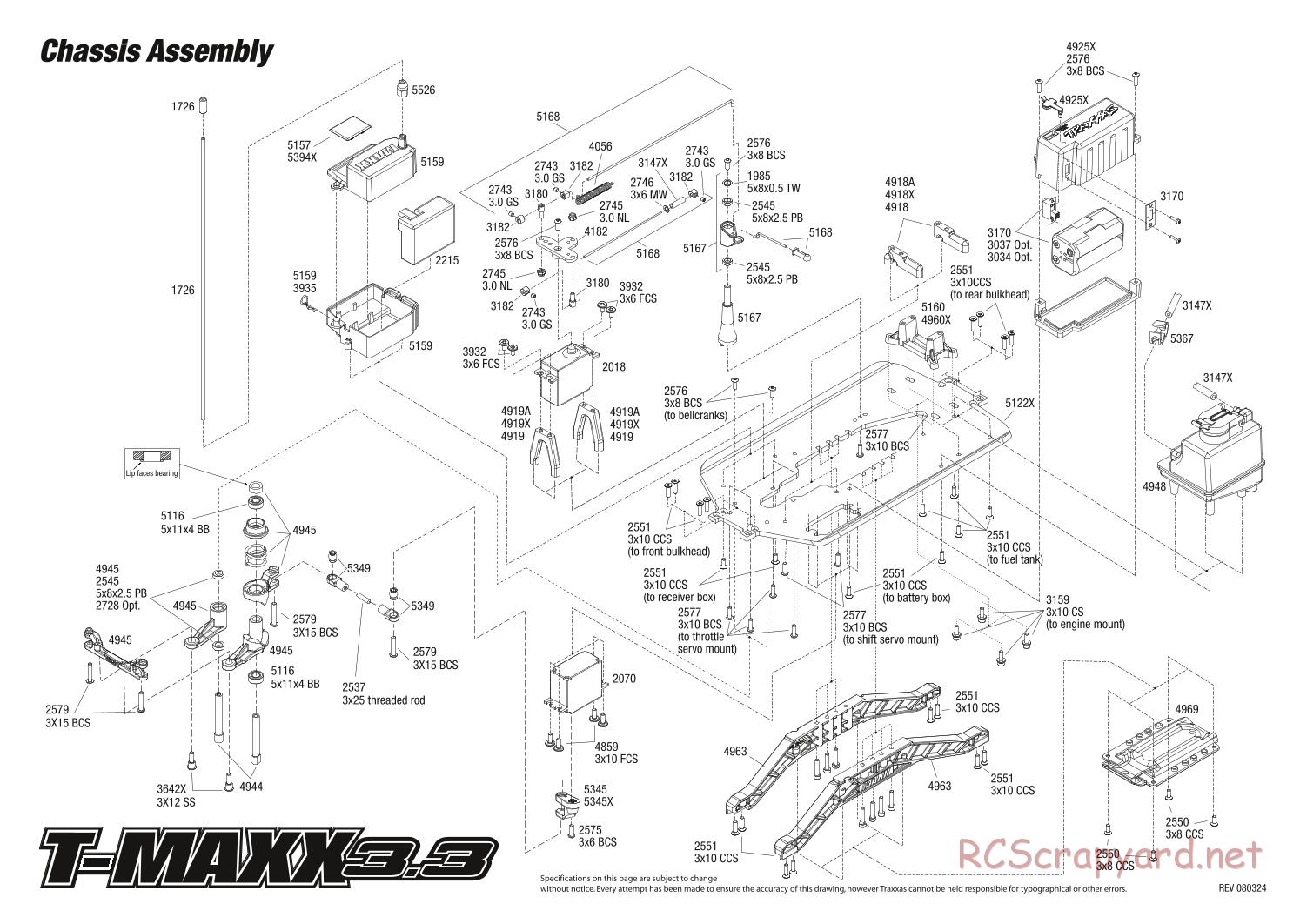 Traxxas - T-Maxx 3.3 (2008) - Exploded Views - Page 1