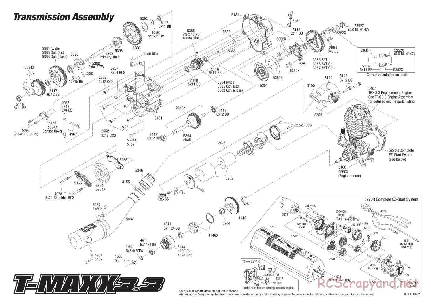 Traxxas - T-Maxx 3.3 (2008) - Exploded Views - Page 5