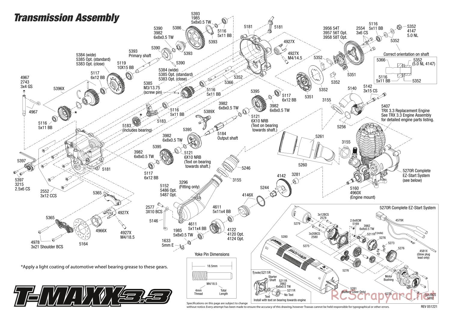 Traxxas - T-Maxx 3.3 (2006) - Exploded Views - Page 1