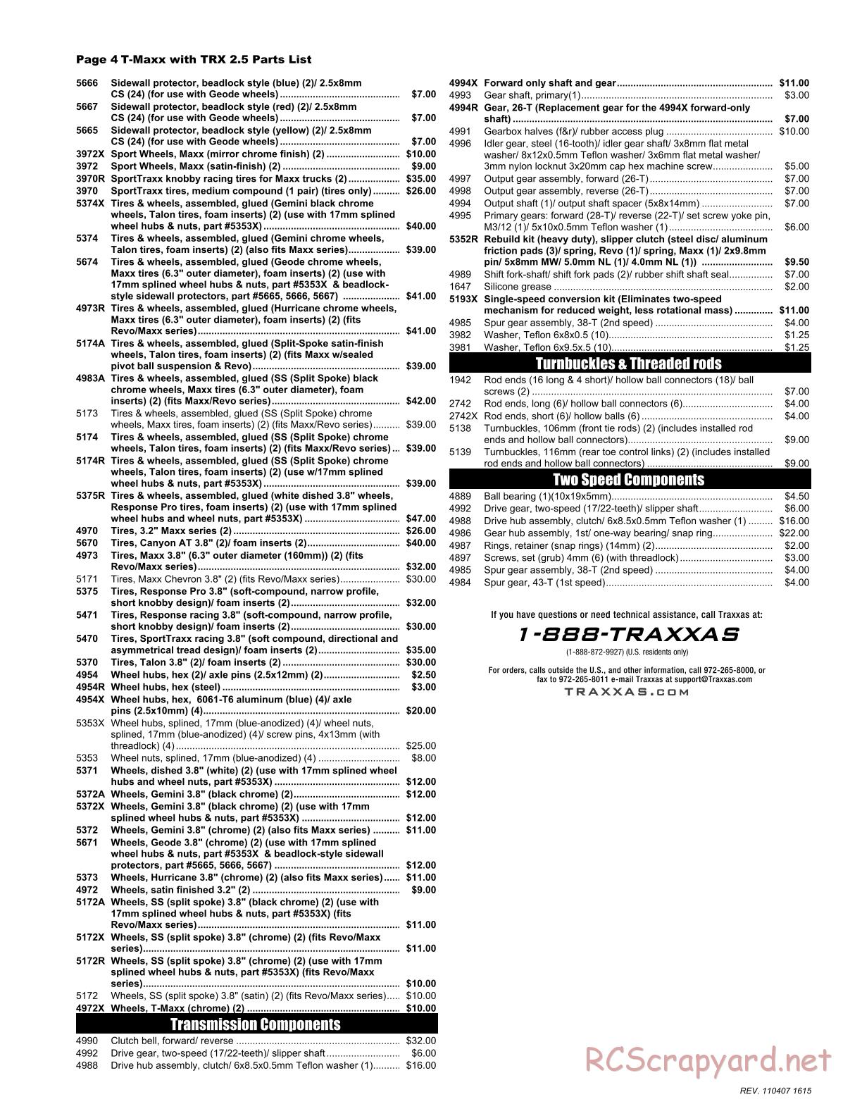 Traxxas - T-Maxx Classic (2008) - Parts List - Page 4