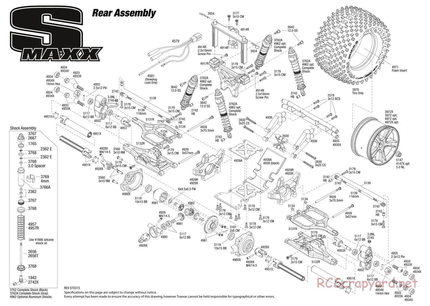 Traxxas - S-Maxx 2.5 (2004) - Exploded Views - Page 3