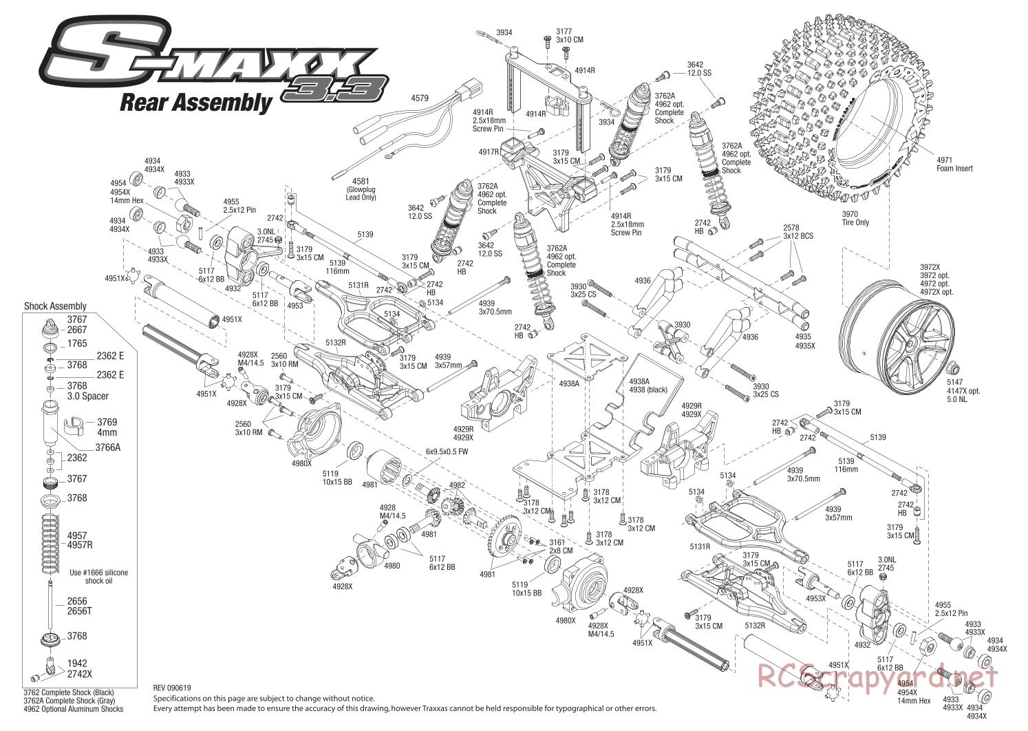 Traxxas - S-Maxx 3.3 (2009) - Exploded Views - Page 3
