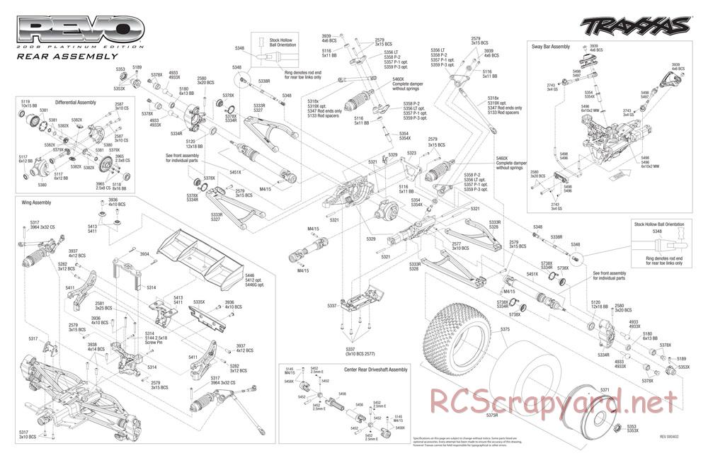 Traxxas - Revo Platinum Edition (2008) - Exploded Views - Page 3