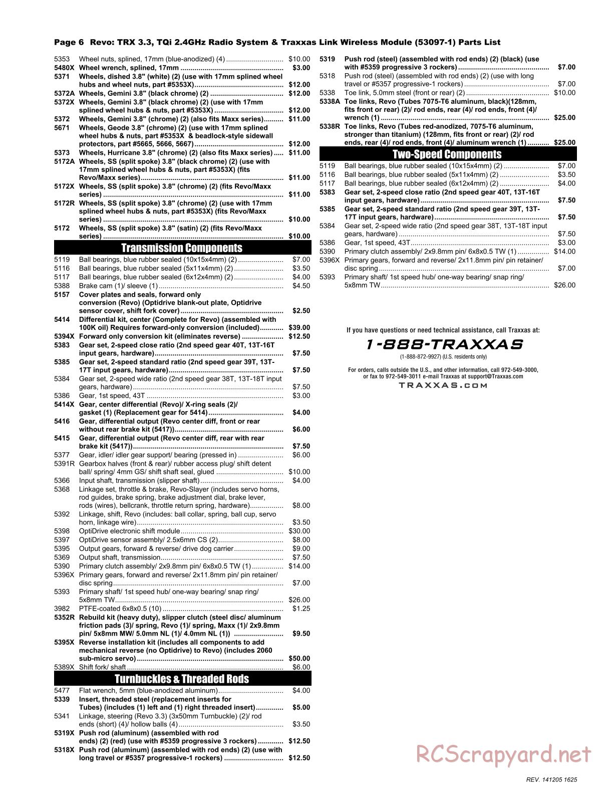 Traxxas - Revo 3.3 (2015) - Parts List - Page 6