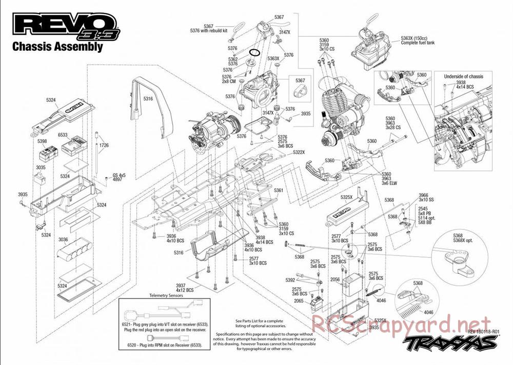 Traxxas - Revo 3.3 TSM - Exploded Views - Page 1