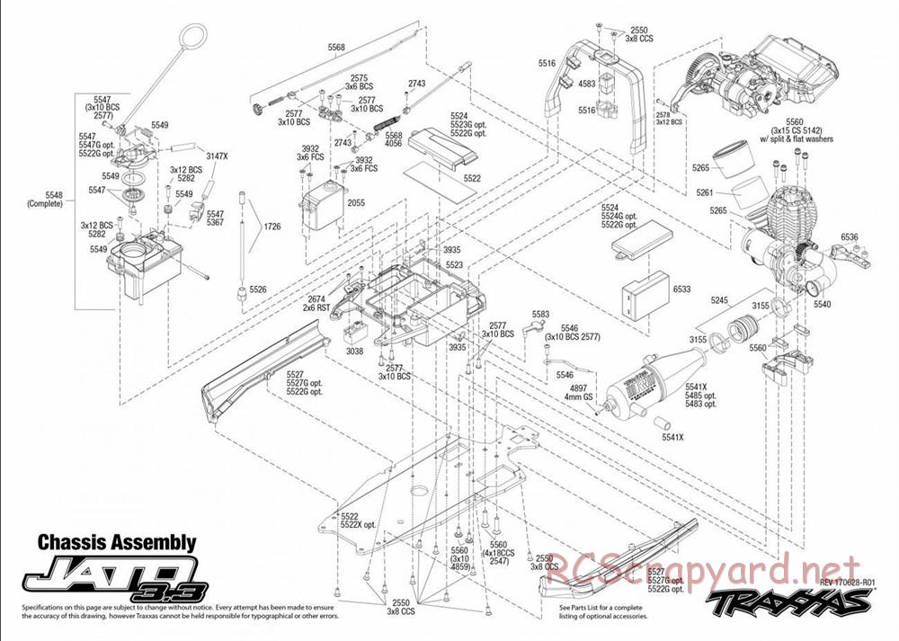 Traxxas - Jato 3.3 TSM - Exploded Views - Page 1