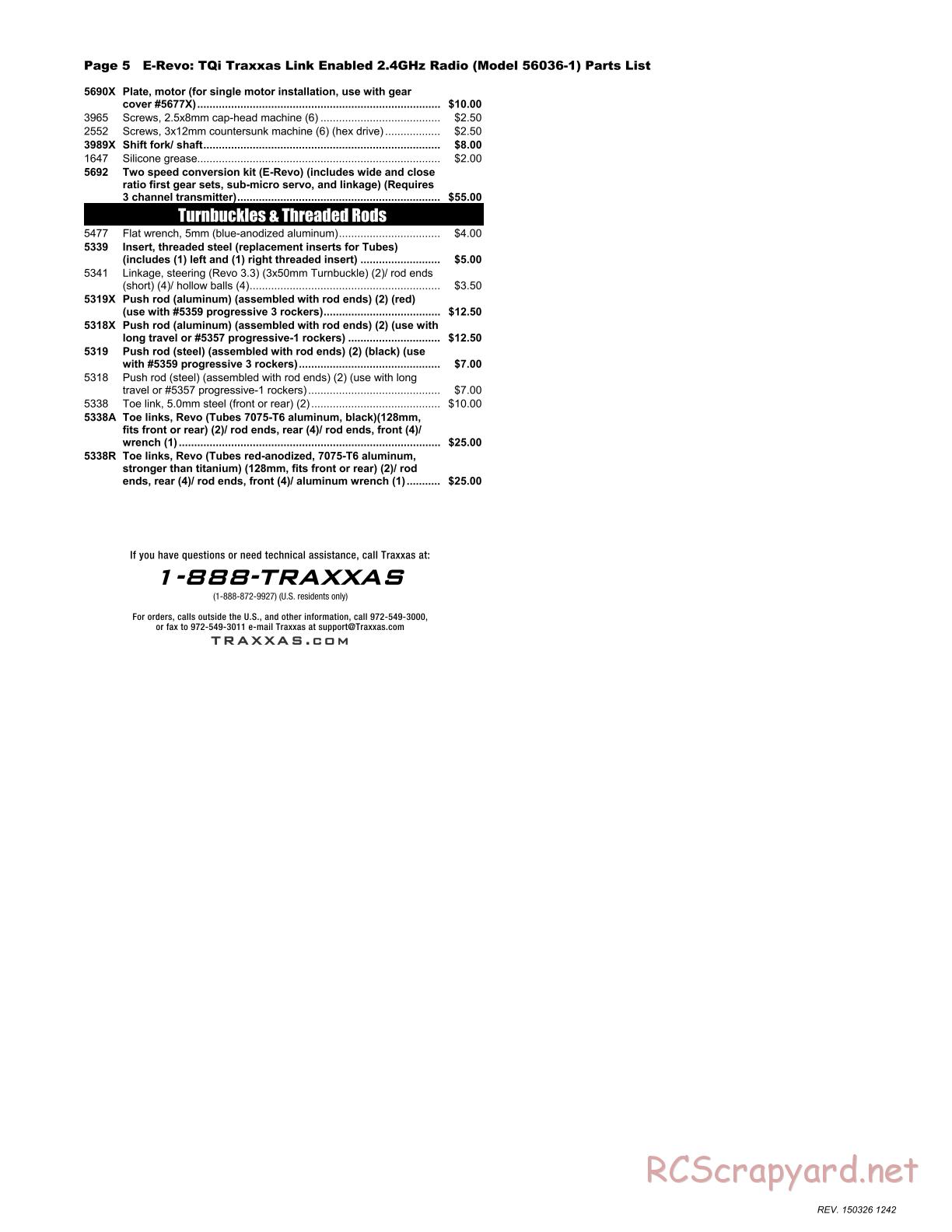 Traxxas - E-Revo (2015) - Parts List - Page 5