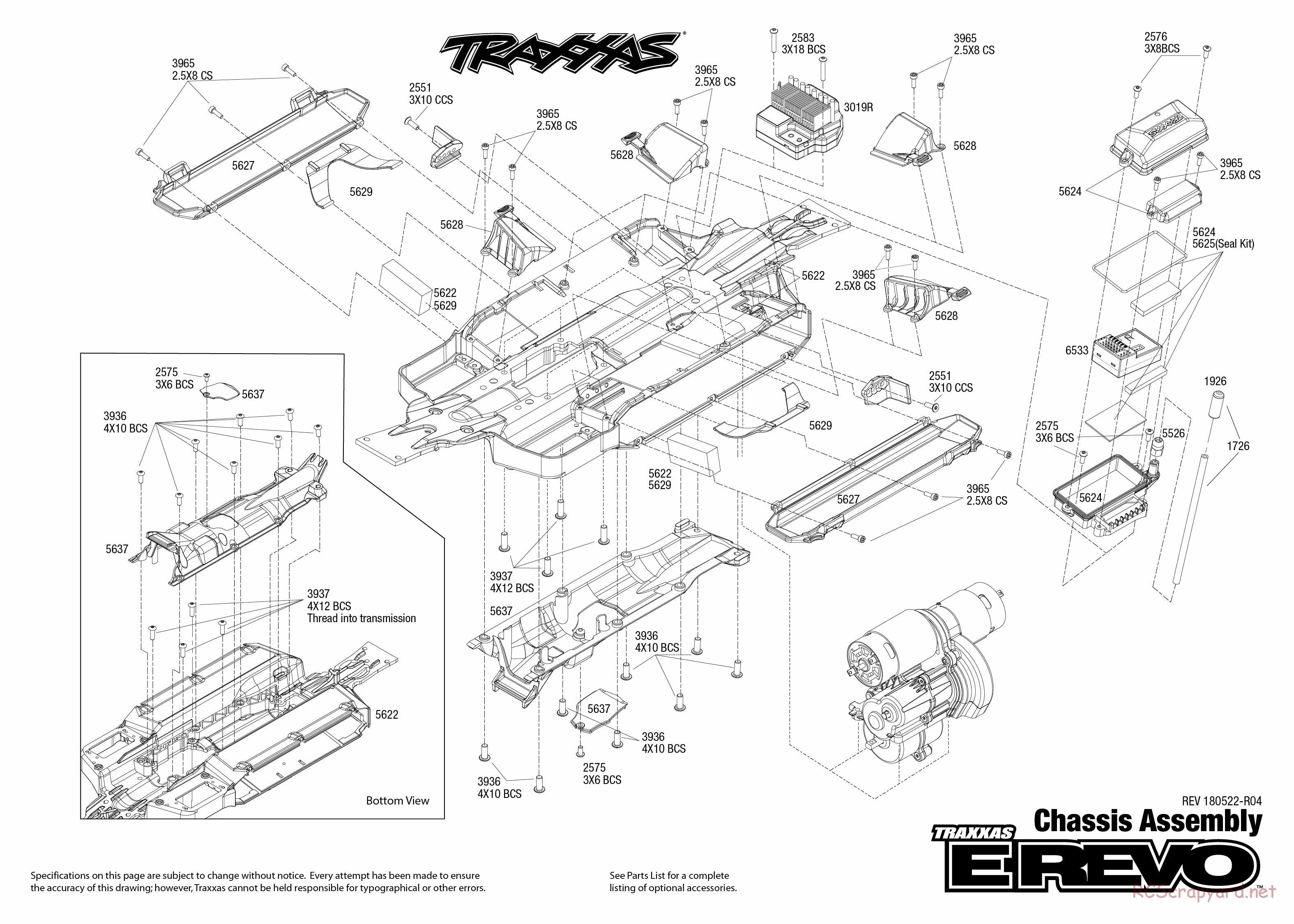 Traxxas - E-Revo TSM (2016) - Exploded Views - Page 1