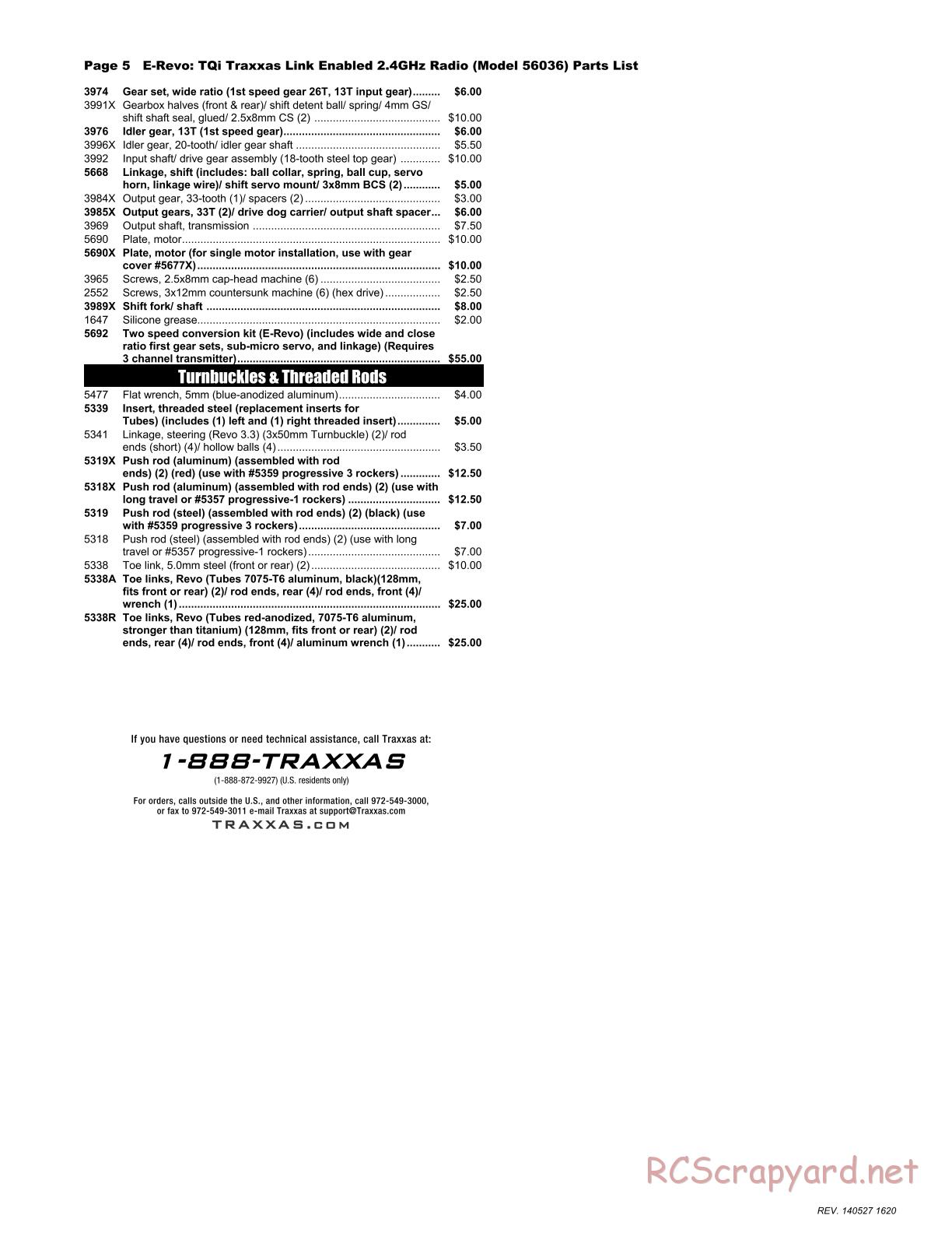 Traxxas - E-Revo (2014) - Parts List - Page 5
